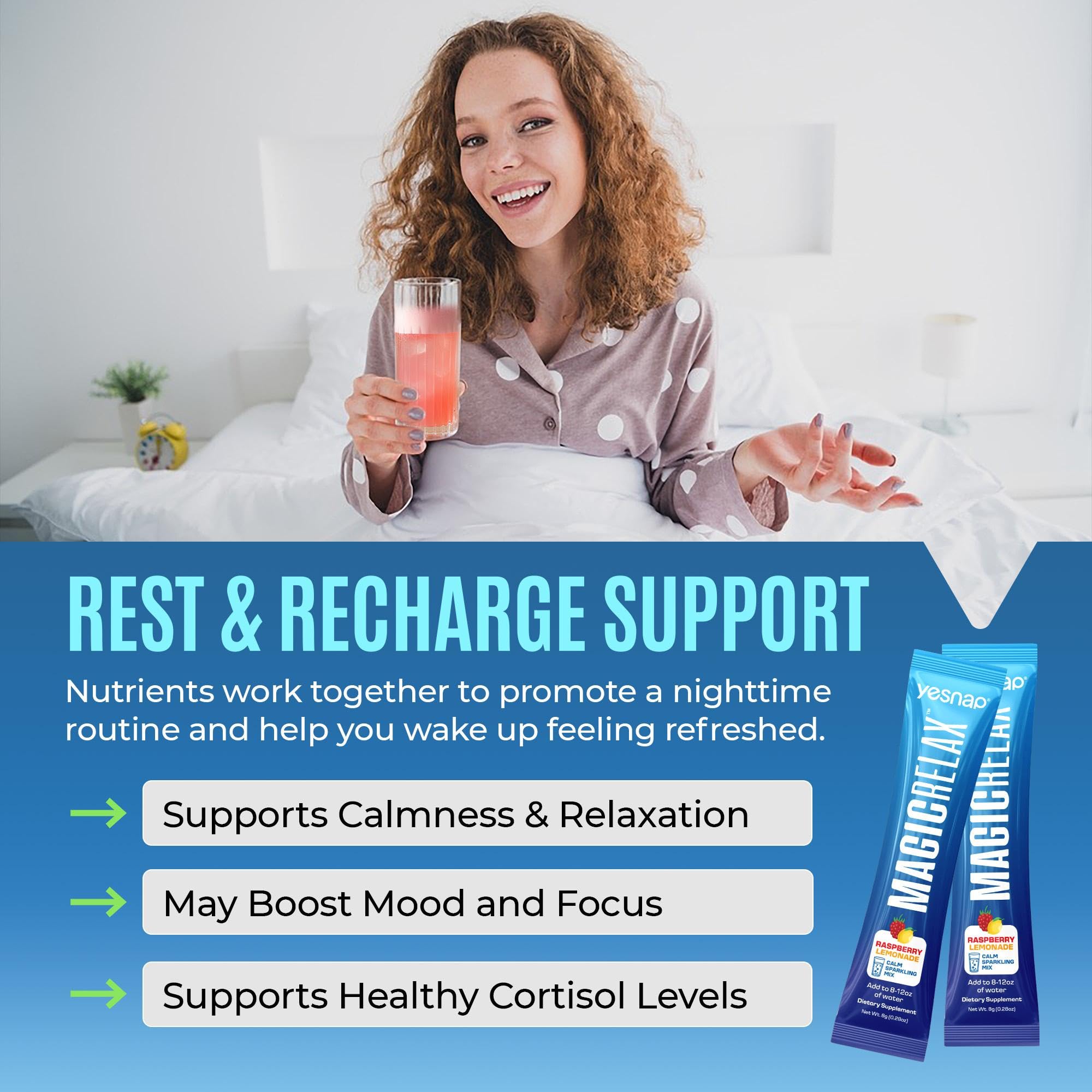 Yesnap Magnesium 8-in-1 Supplement mixed in water