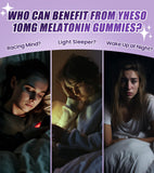 Yheso Sugar-Free Melatonin Gummies 10mg ingredients list on packaging