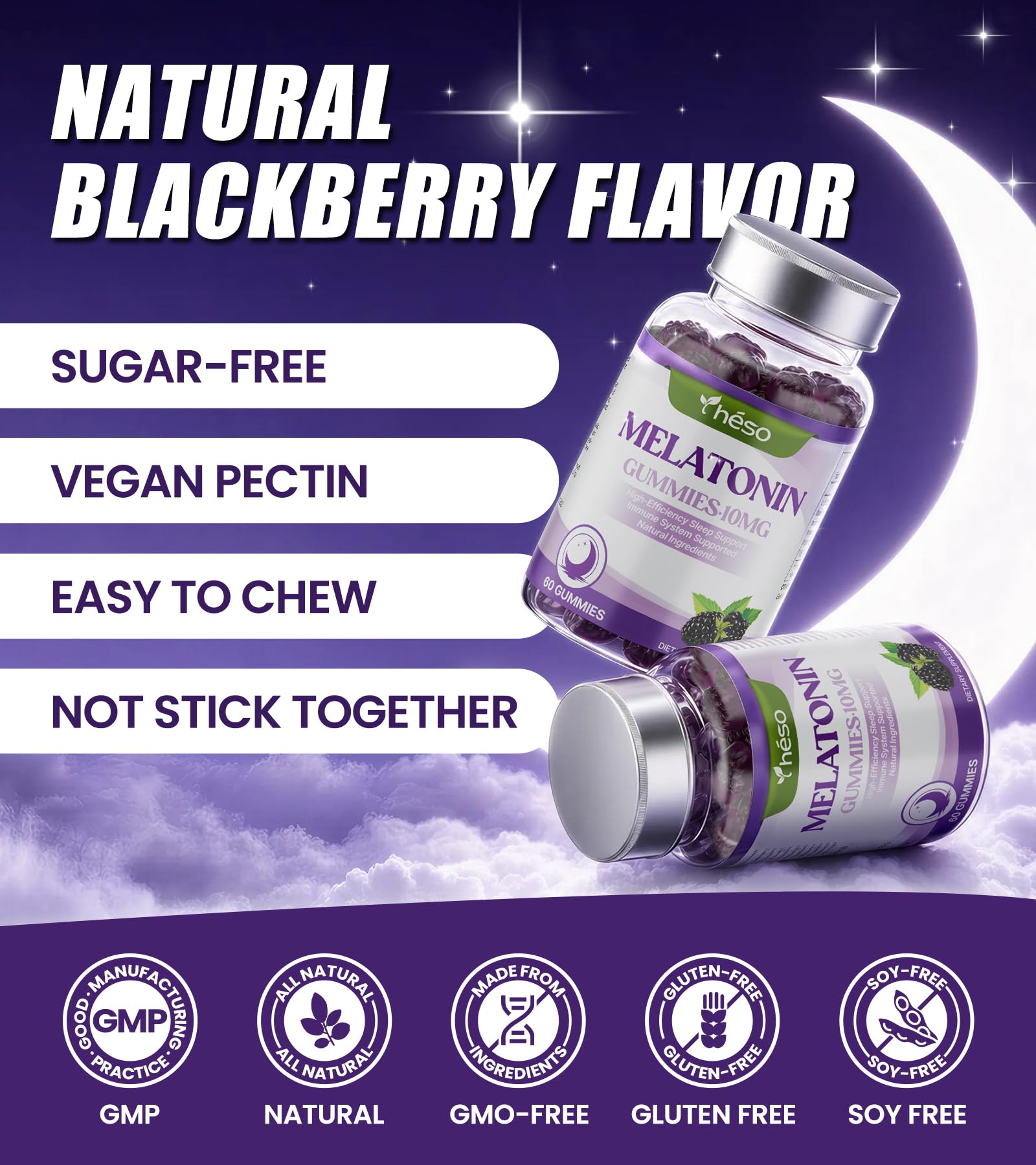 Yheso Sugar Free Melatonin Gummies 10mg nutritional information