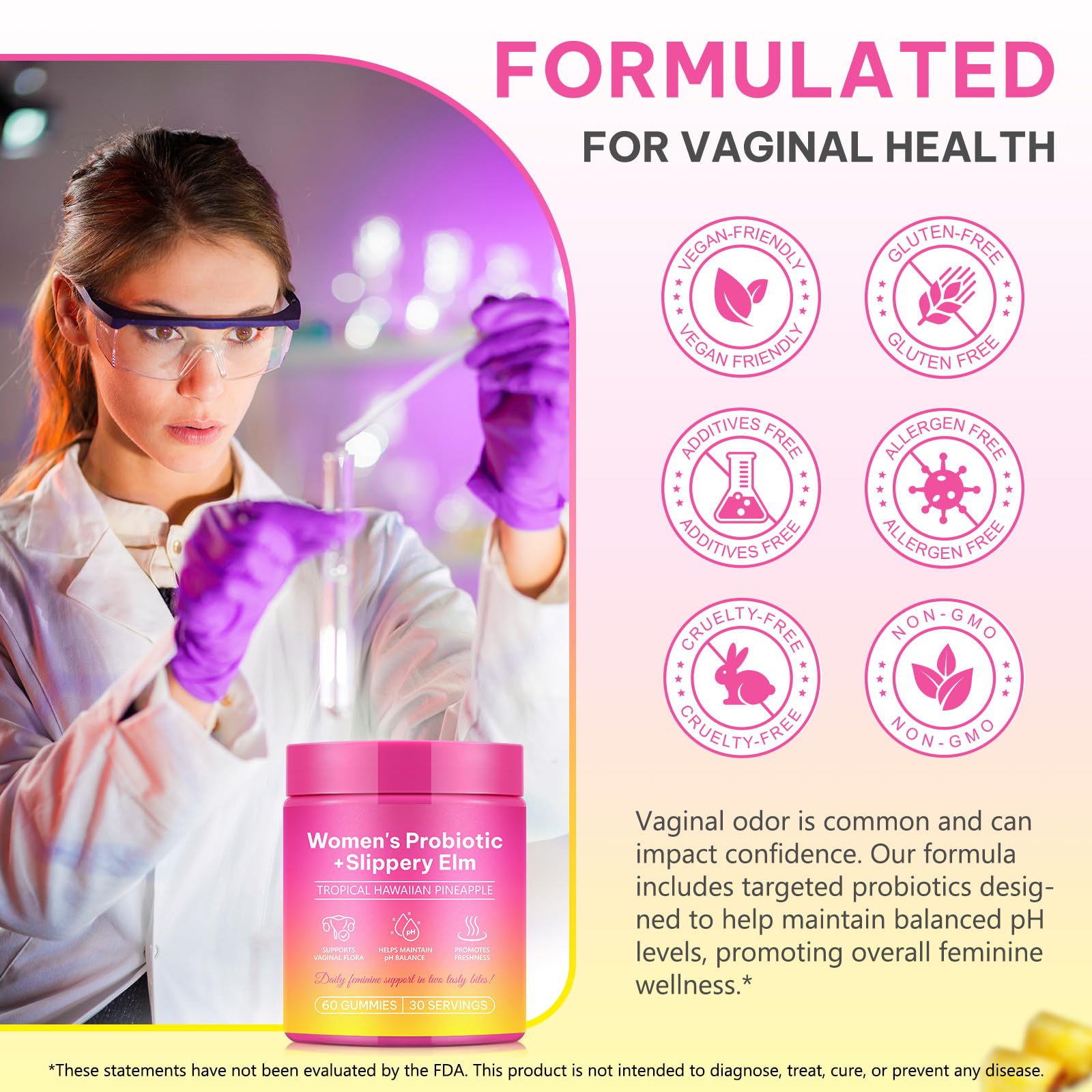 YHFGTTIO Women's Probiotic Gummies packaging details
