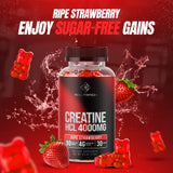 Yi Nutrition Creatine HCL Gummies Strawberry flavour with a measuring scoop