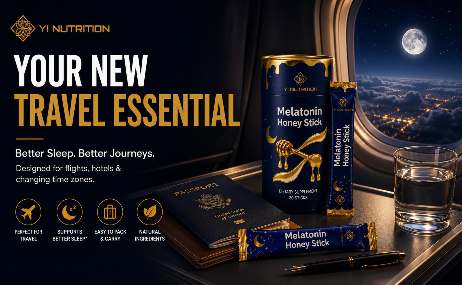 Yi Nutrition Melatonin Honey Sticks ingredients list