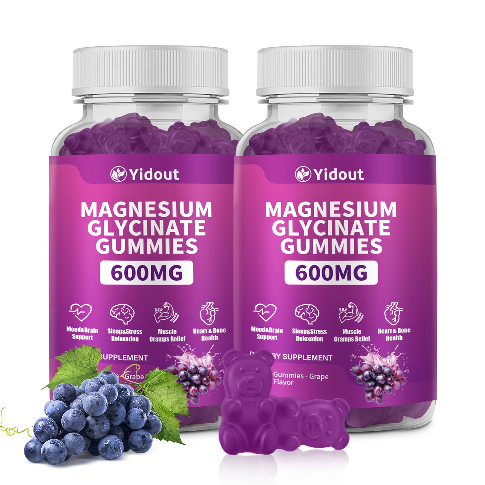 Yidout Magnesium Glycinate Gummies front view packaging