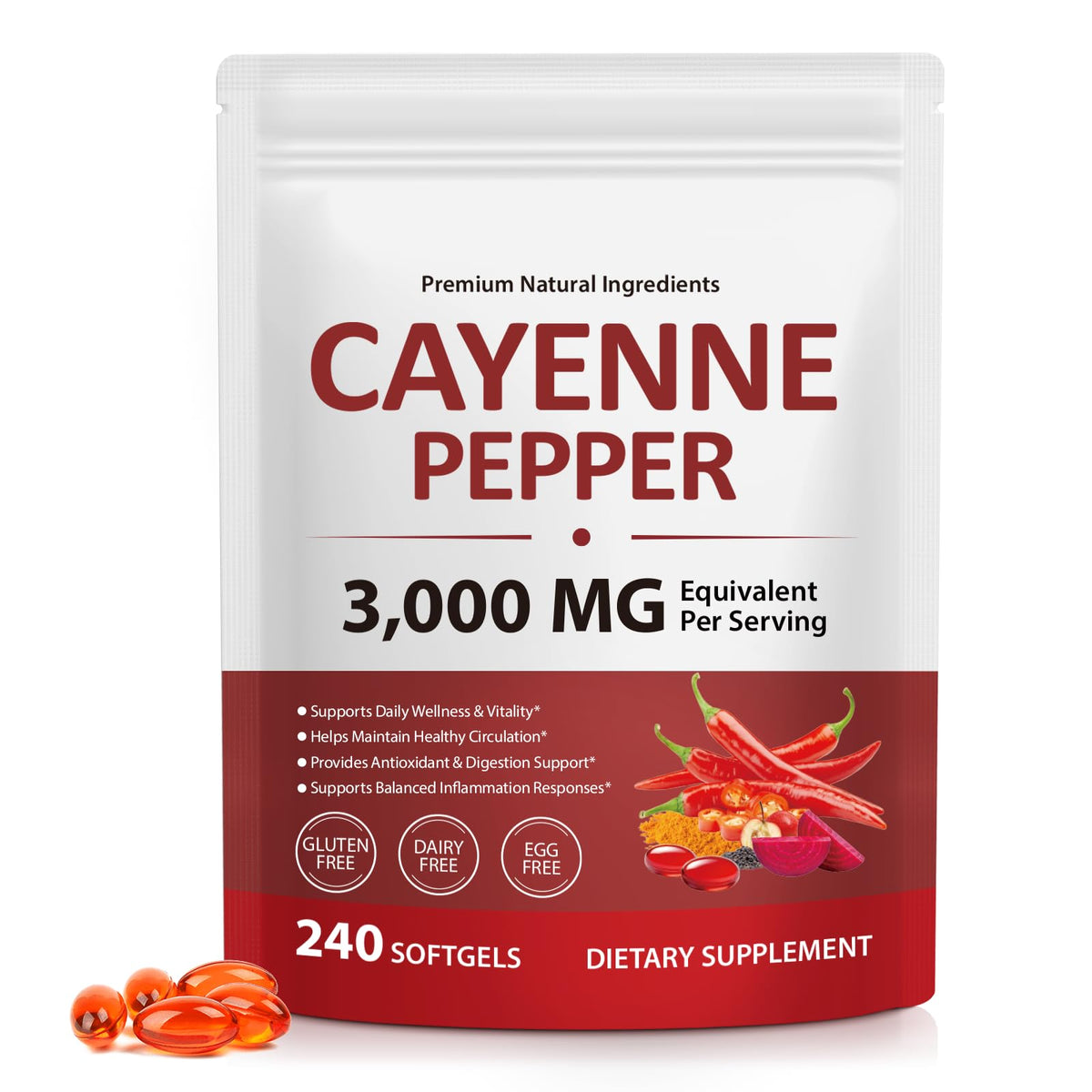 YIEEGCM Cayenne Complex 12-in-1 Softgels front view