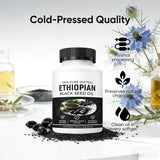 Yiishuiil Black Seed Oil Capsules displayed with natural elements