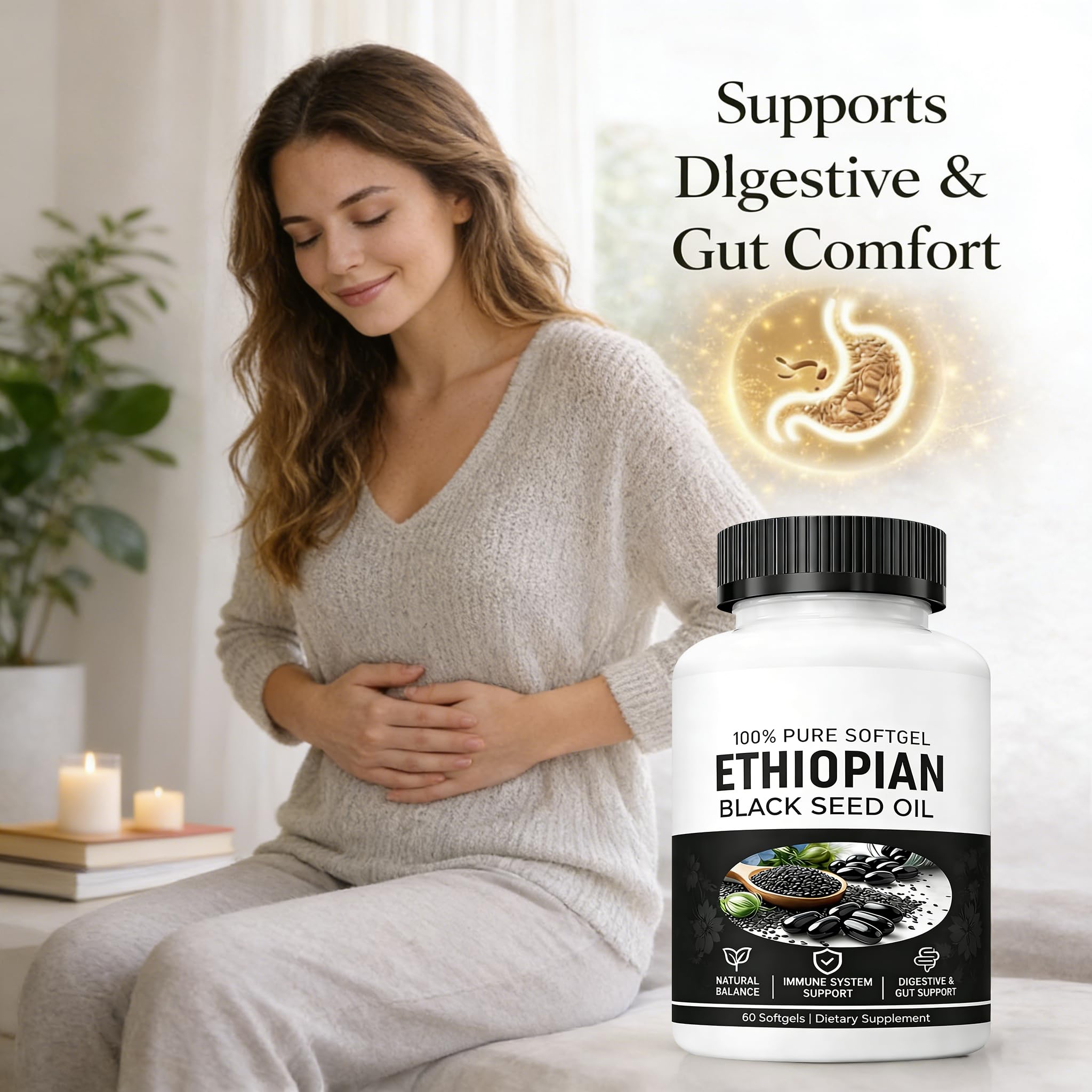Yiishuiil Black Seed Oil Capsules ingredients list on packaging