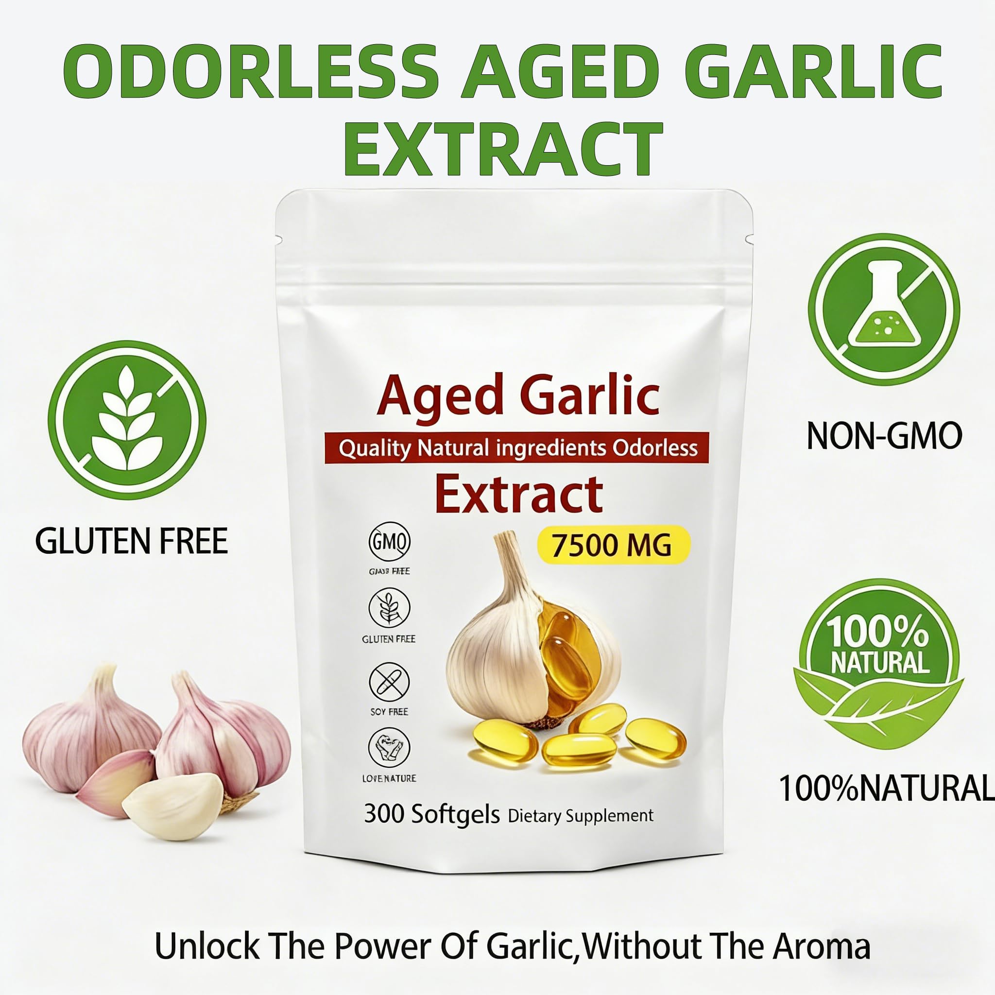 Yiishuiil Garlic Softgels 7500mg softgel close-up
