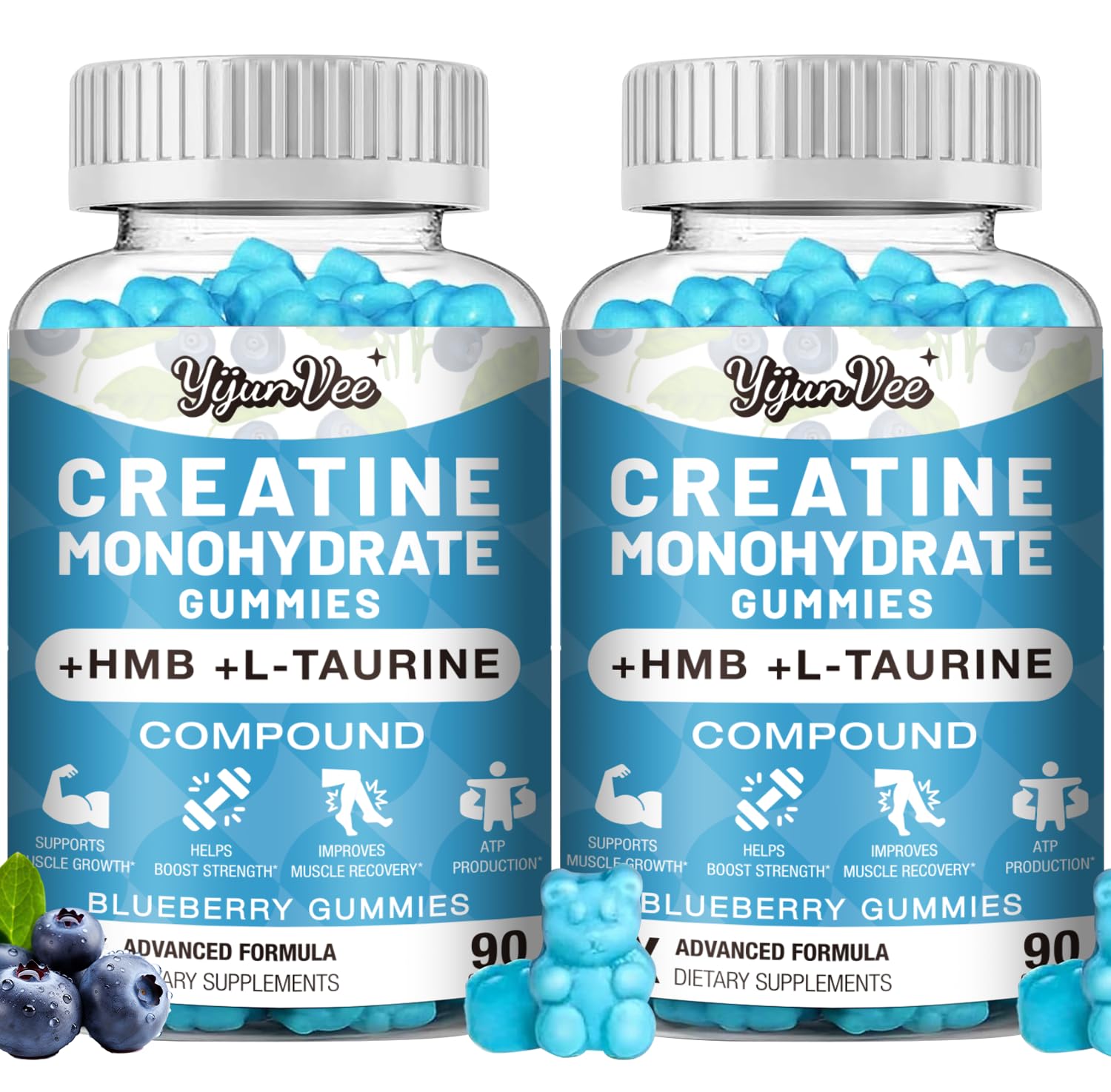 YijunVee Creatine HMB Gummies front view packaging