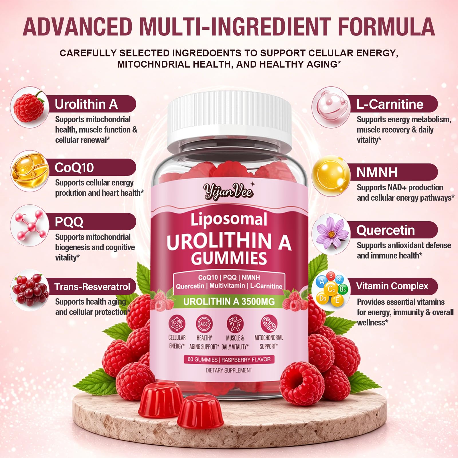 YijunVee Urolithin A Gummies 3500mg side view