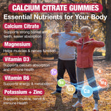 Yikecao Calcium Citrate Gummies 1200mg with fresh strawberries