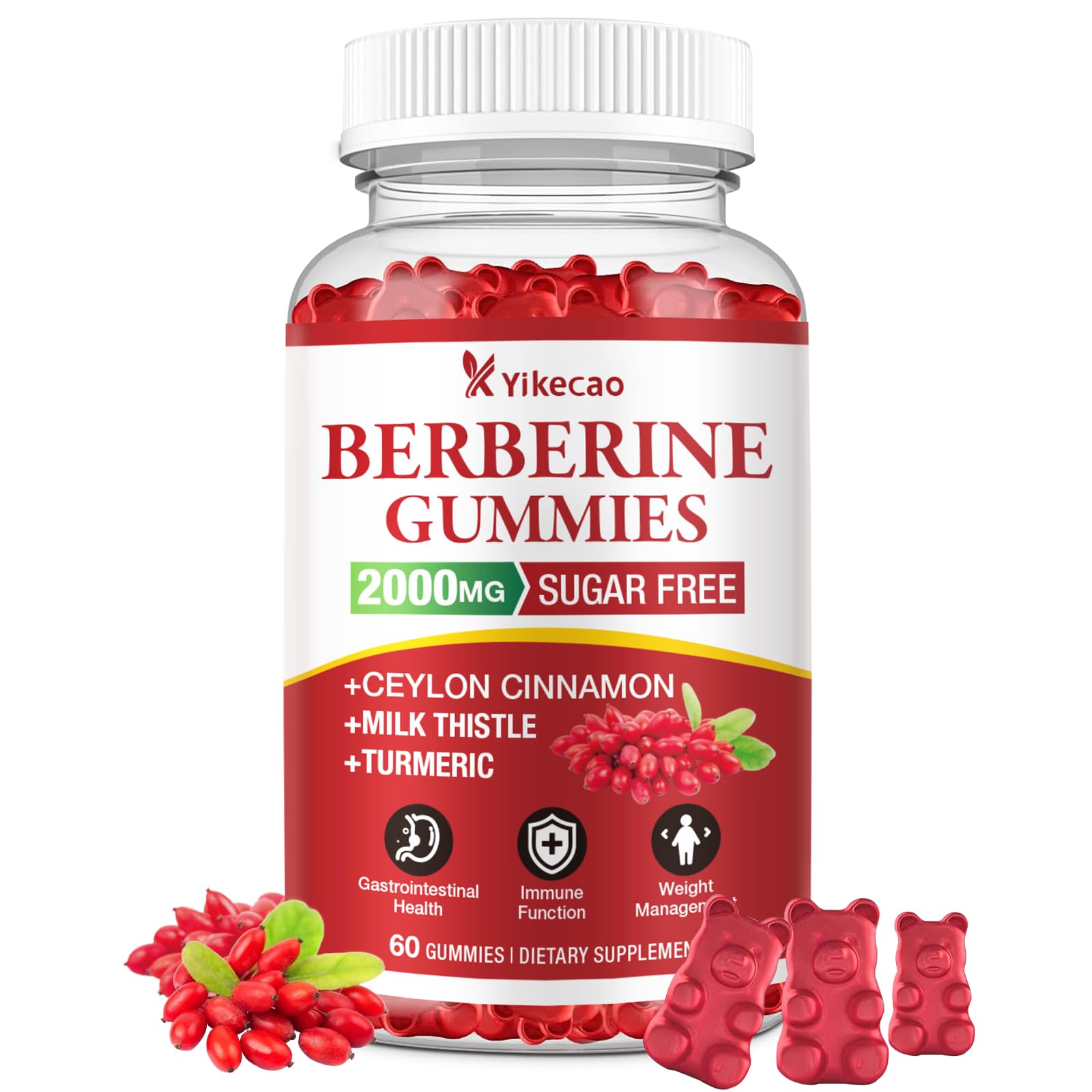 Yikecao Cinnamon Gummies front view with raspberry flavour