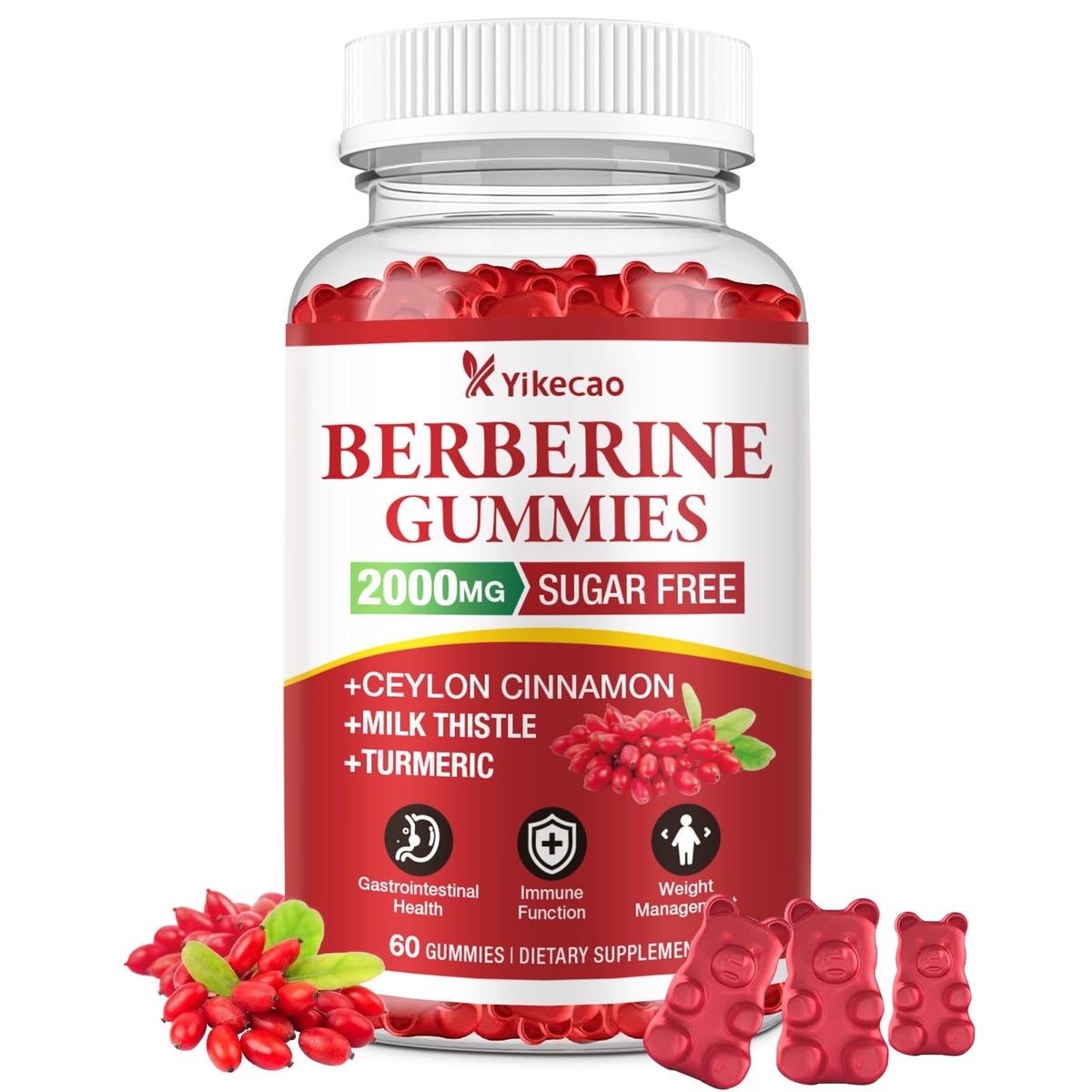 Yikecao Cinnamon Gummies front view with raspberry flavour