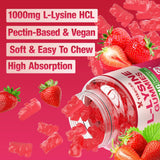 Yikecao L-Lysine Gummies 1000mg strawberry flavour nutrition facts