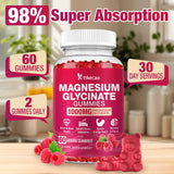 Yikecao Magnesium Gummies 1000mg bottle with gummies scattered