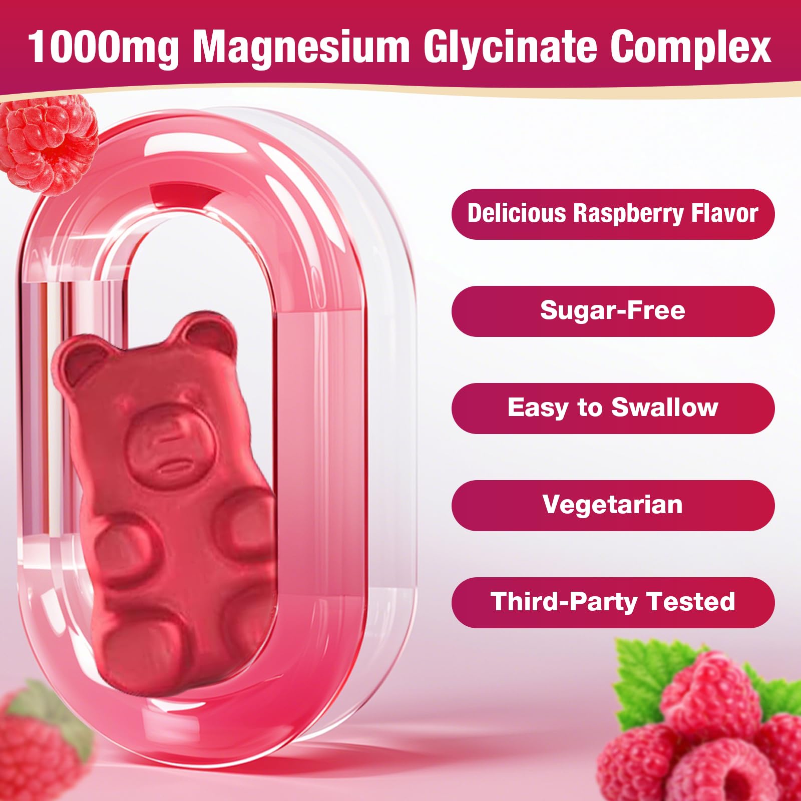 Yikecao Magnesium Gummies 1000mg ingredients list on packaging