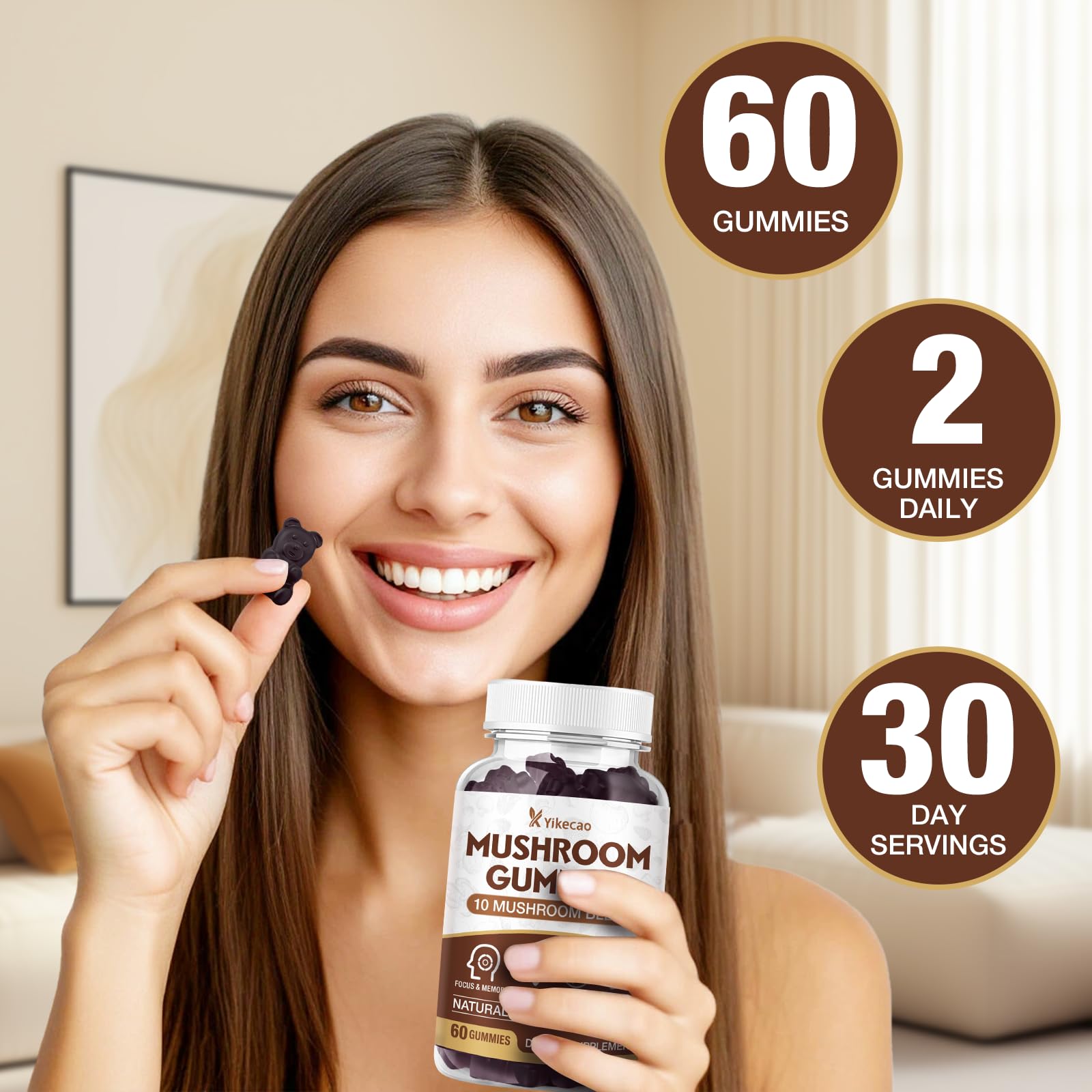 Yikecao Mushroom Gummies packaging details