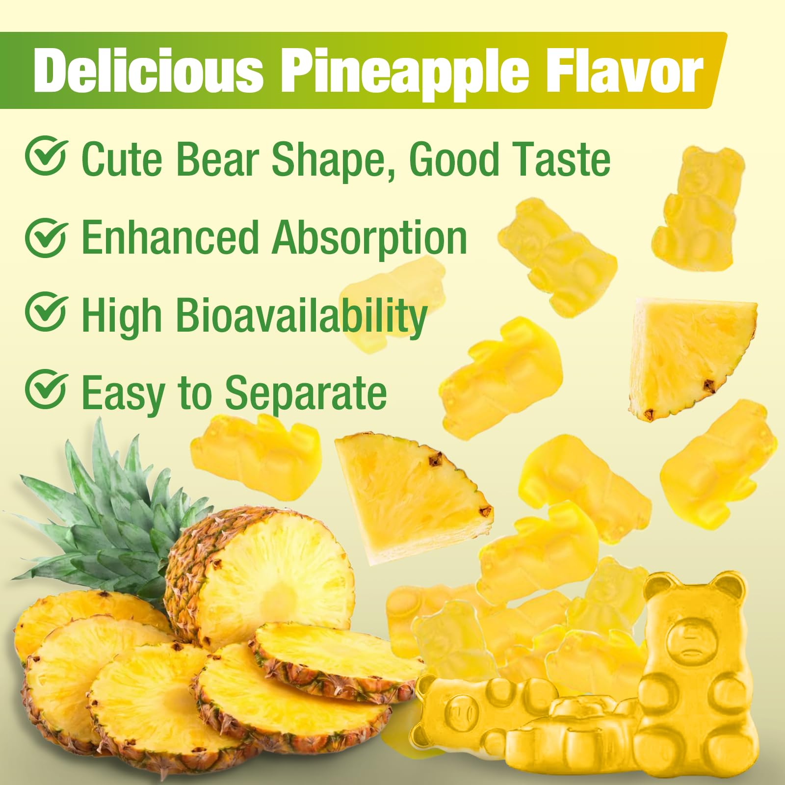 Yikecao Potassium Citrate Gummies 1500mg natural pineapple flavour