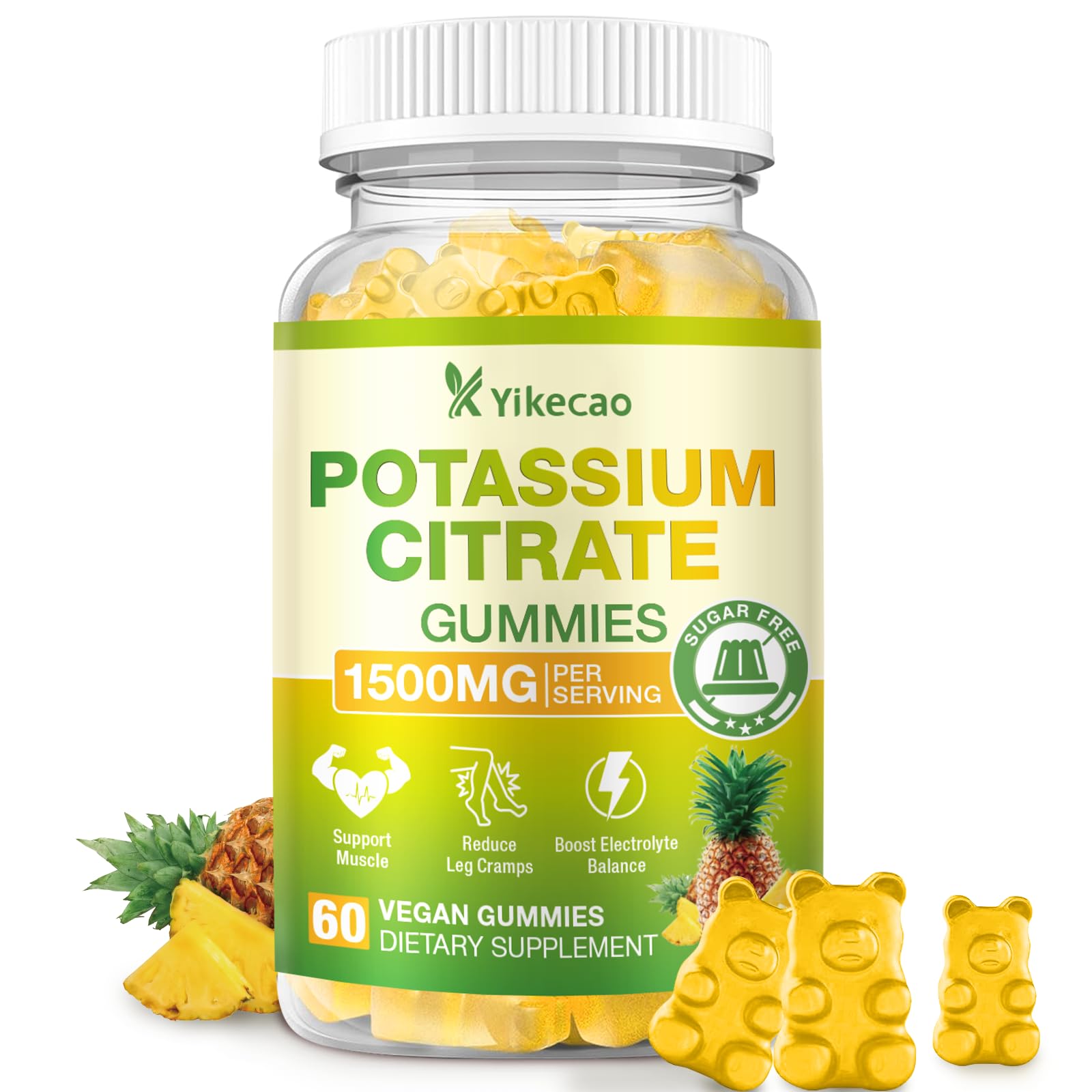 Yikecao Potassium Citrate Gummies bottle front view