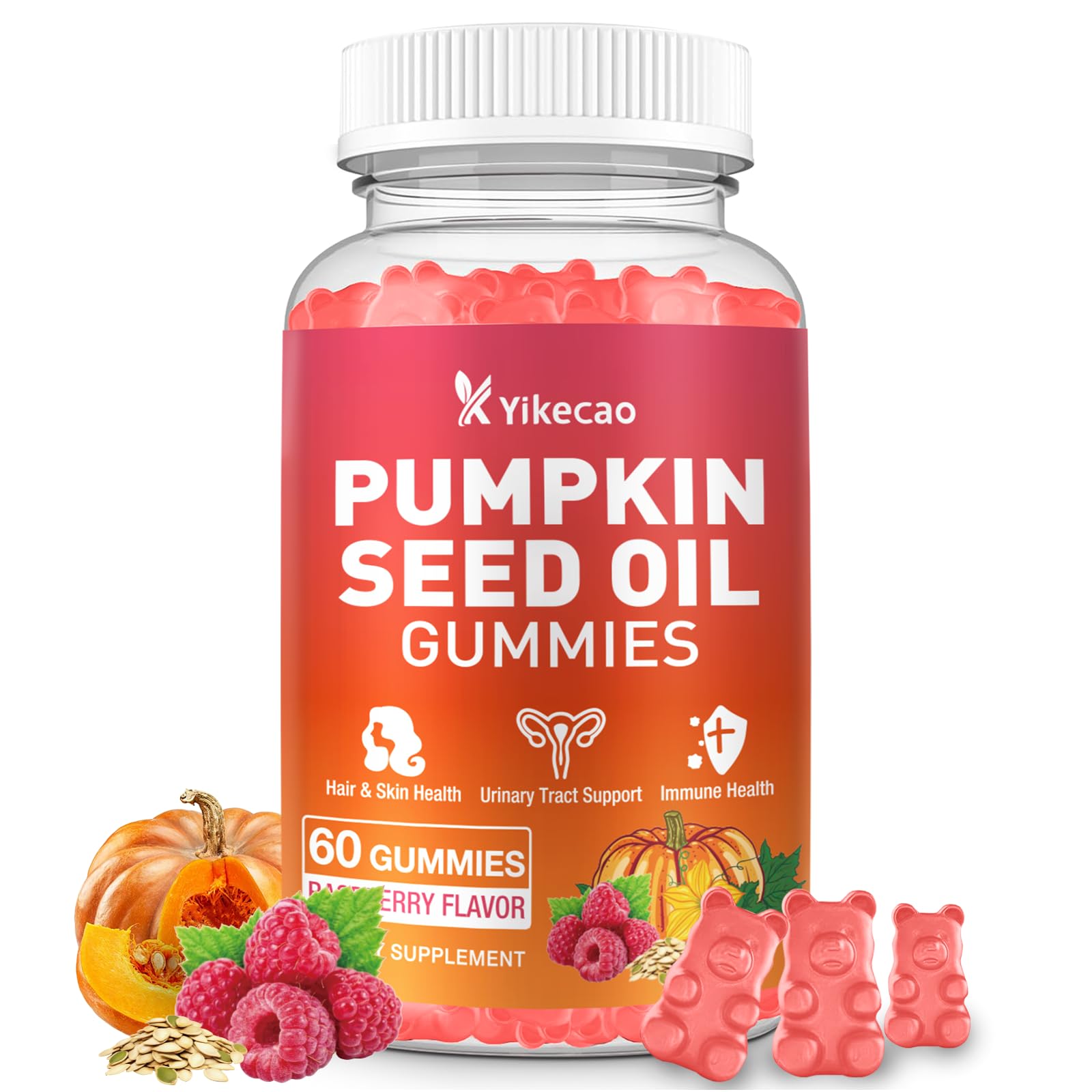Yikecao Saw Palmetto Gummies front view with packaging