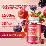 yirgnzu Potassium Gummies 1500mg back view with nutritional information