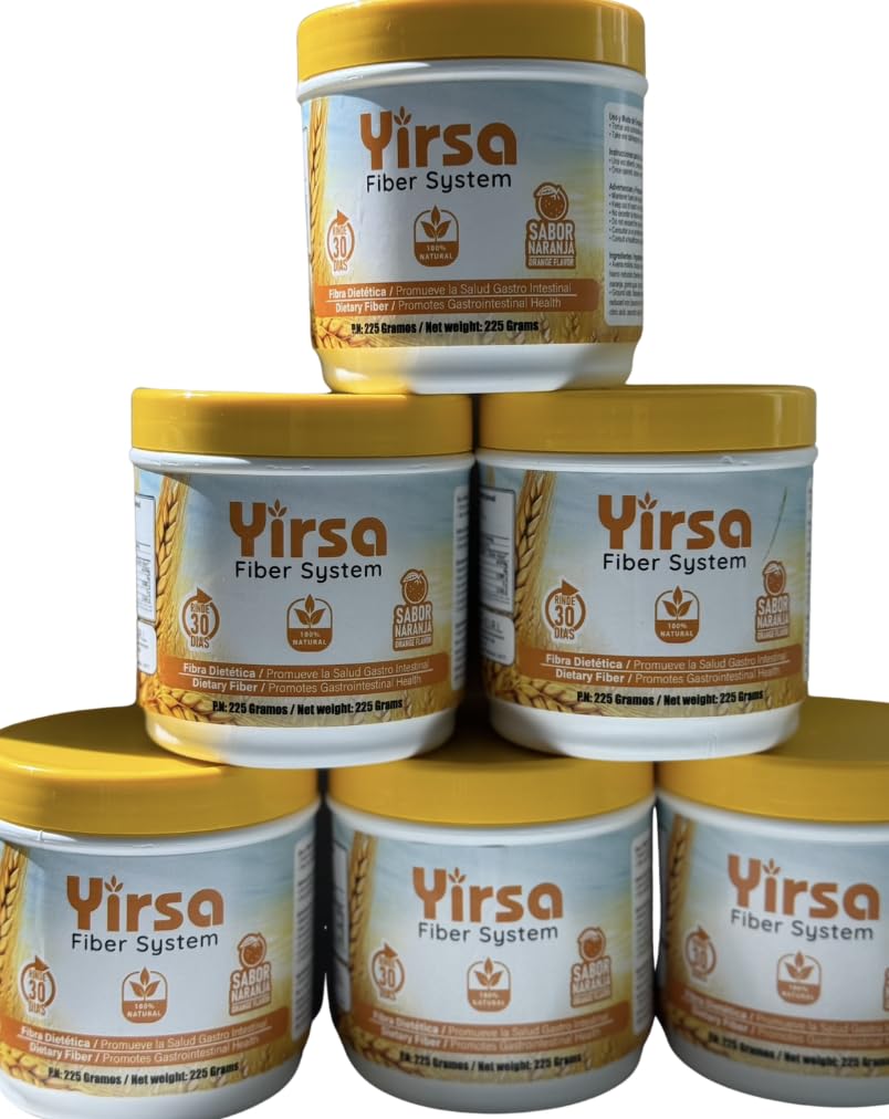Yirsa Fiber System 225g in a glass of water