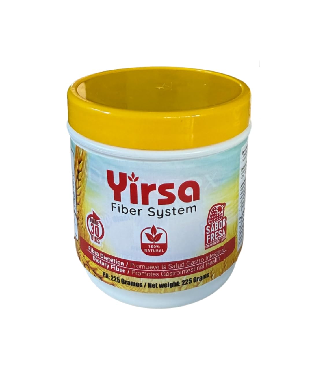 Yirsa Fiber System Dietary Fiber Supplement 225g close-up of label