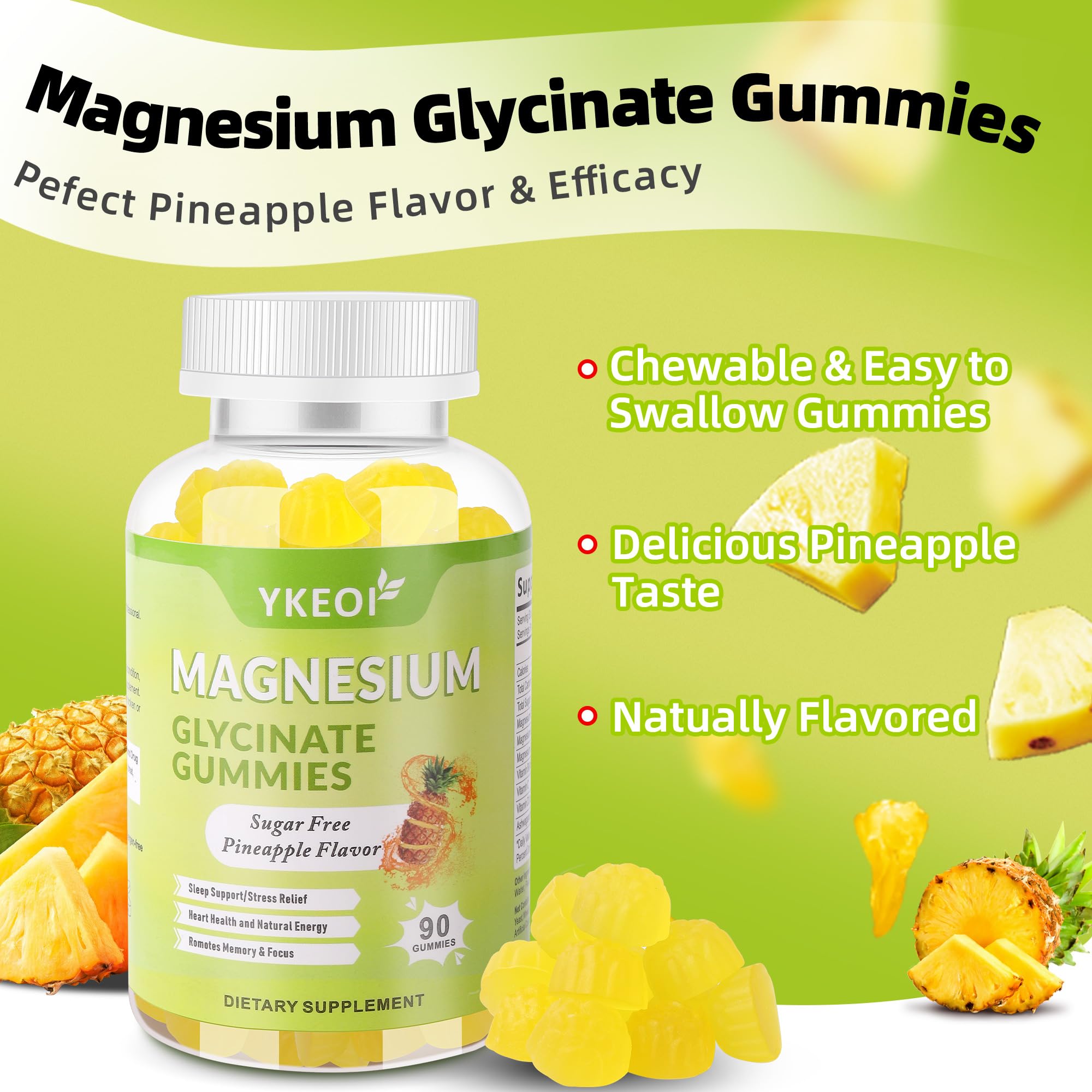 YKEOI Magnesium Gummies in a hand for size reference