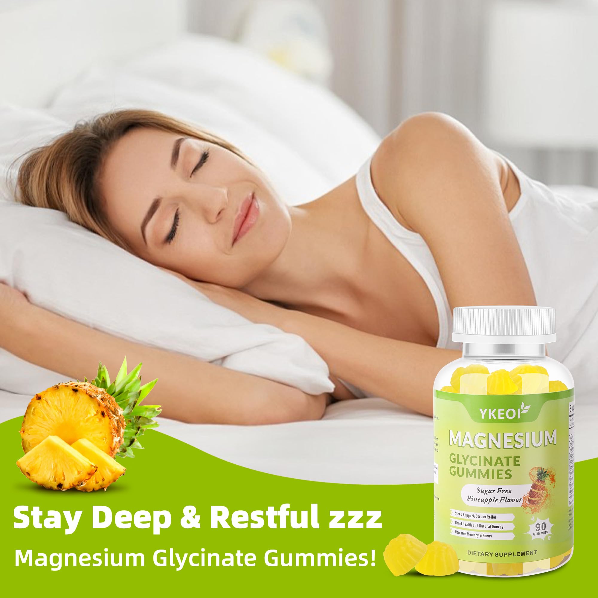 YKEOI Magnesium Gummies with ingredients displayed