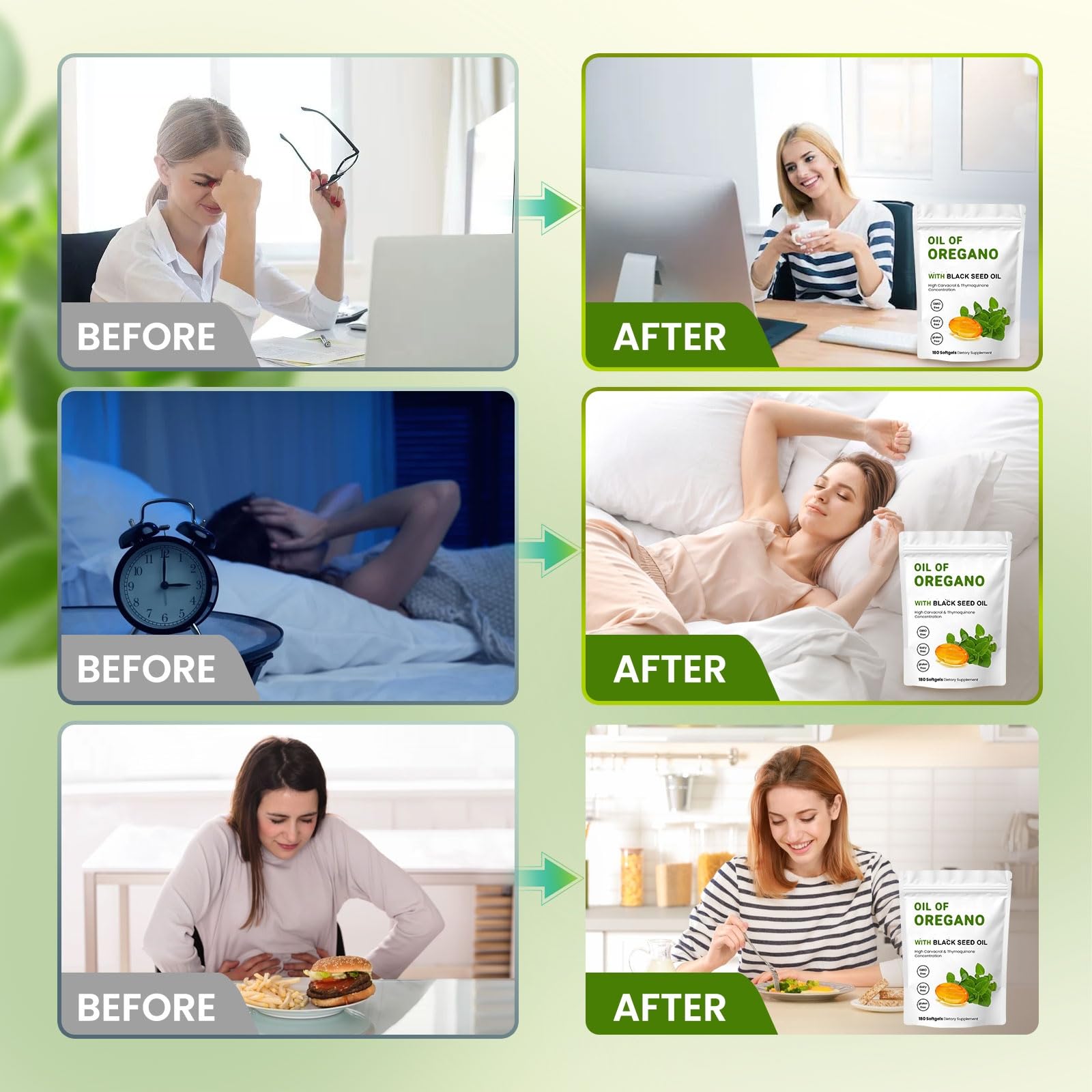 YKJHCSL Oregano Oil Softgels 6000mg with black seed oil