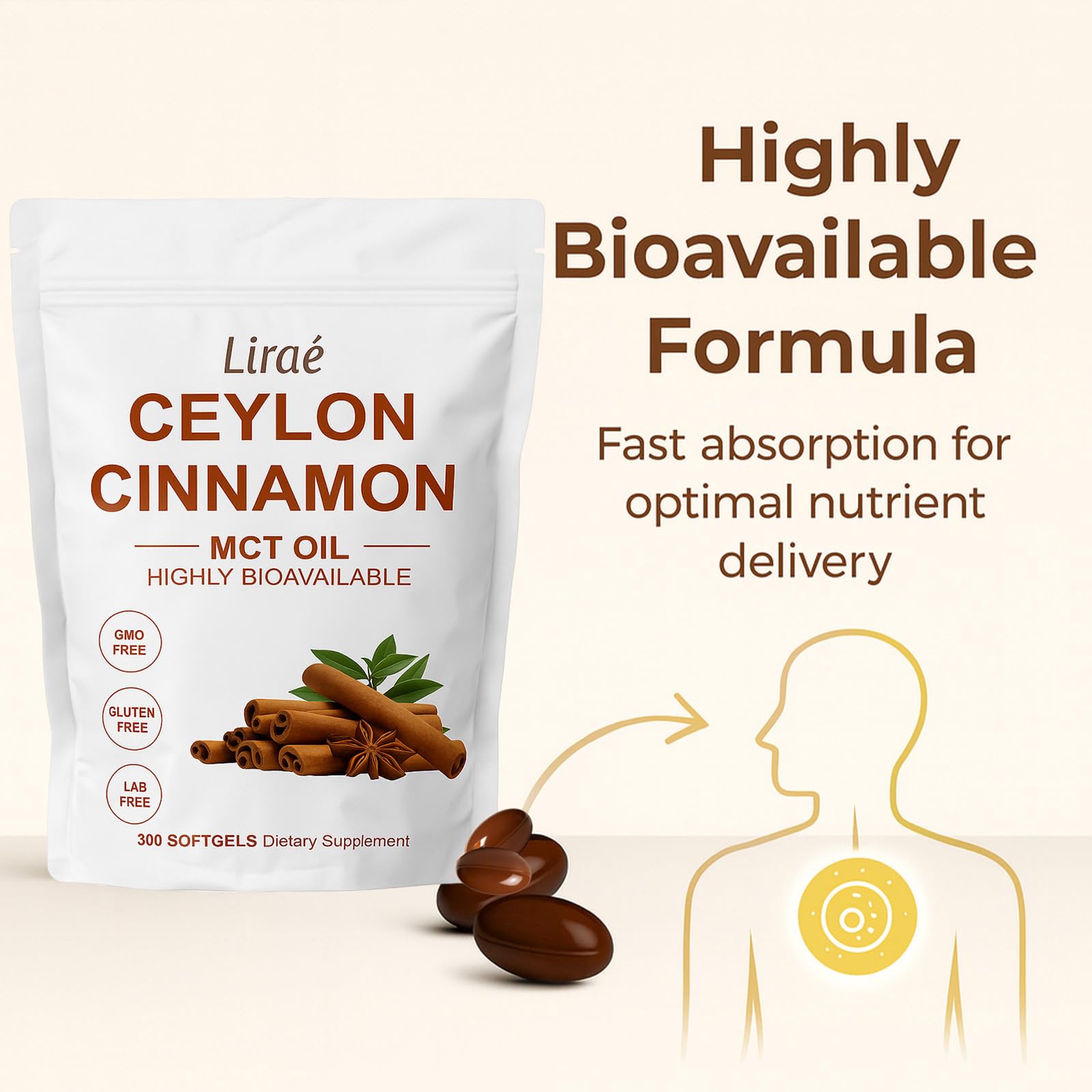 YLOTRE Ceylon Cinnamon Capsules 7200mg side view