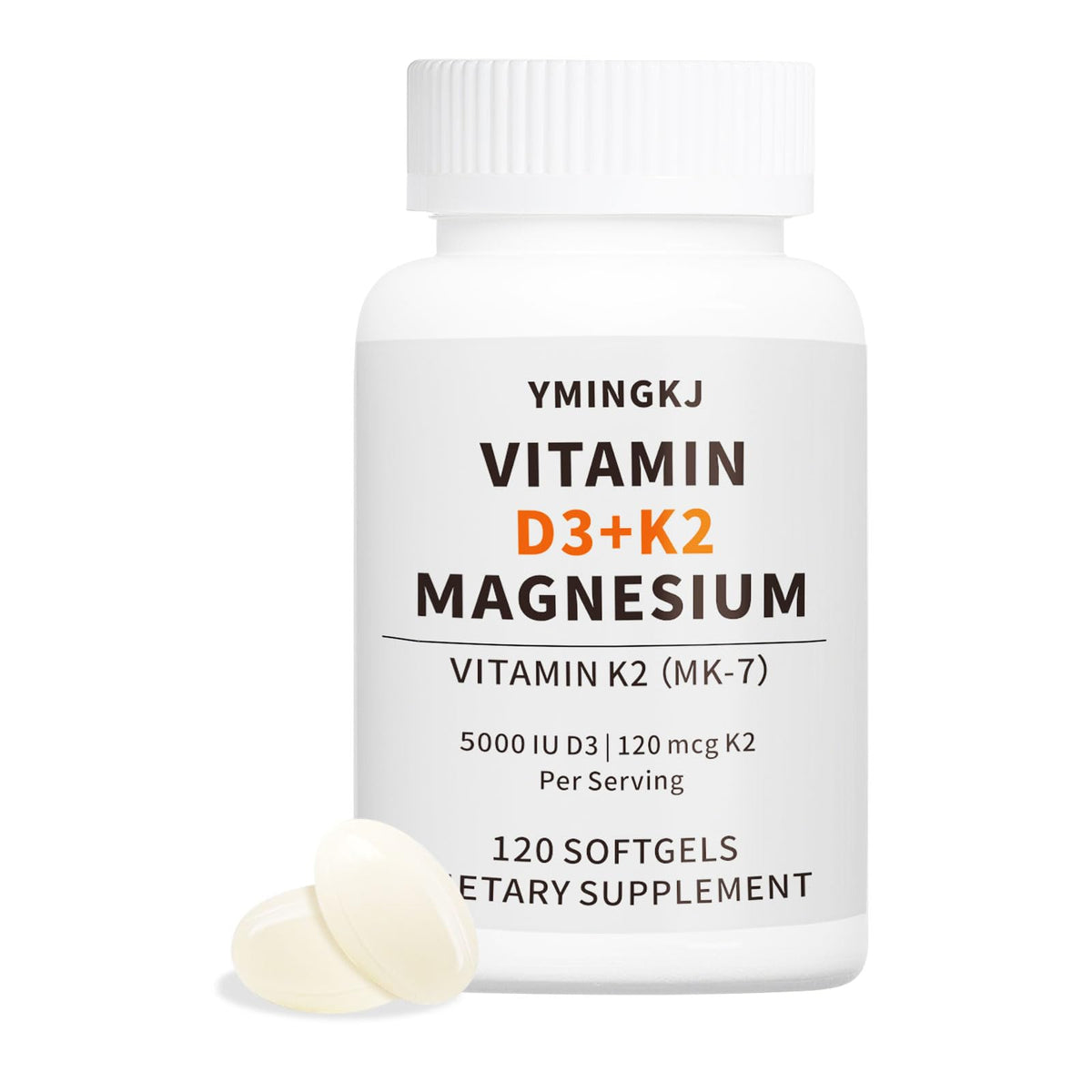 YMINGKJ Vitamin D3 & K2 softgels front view