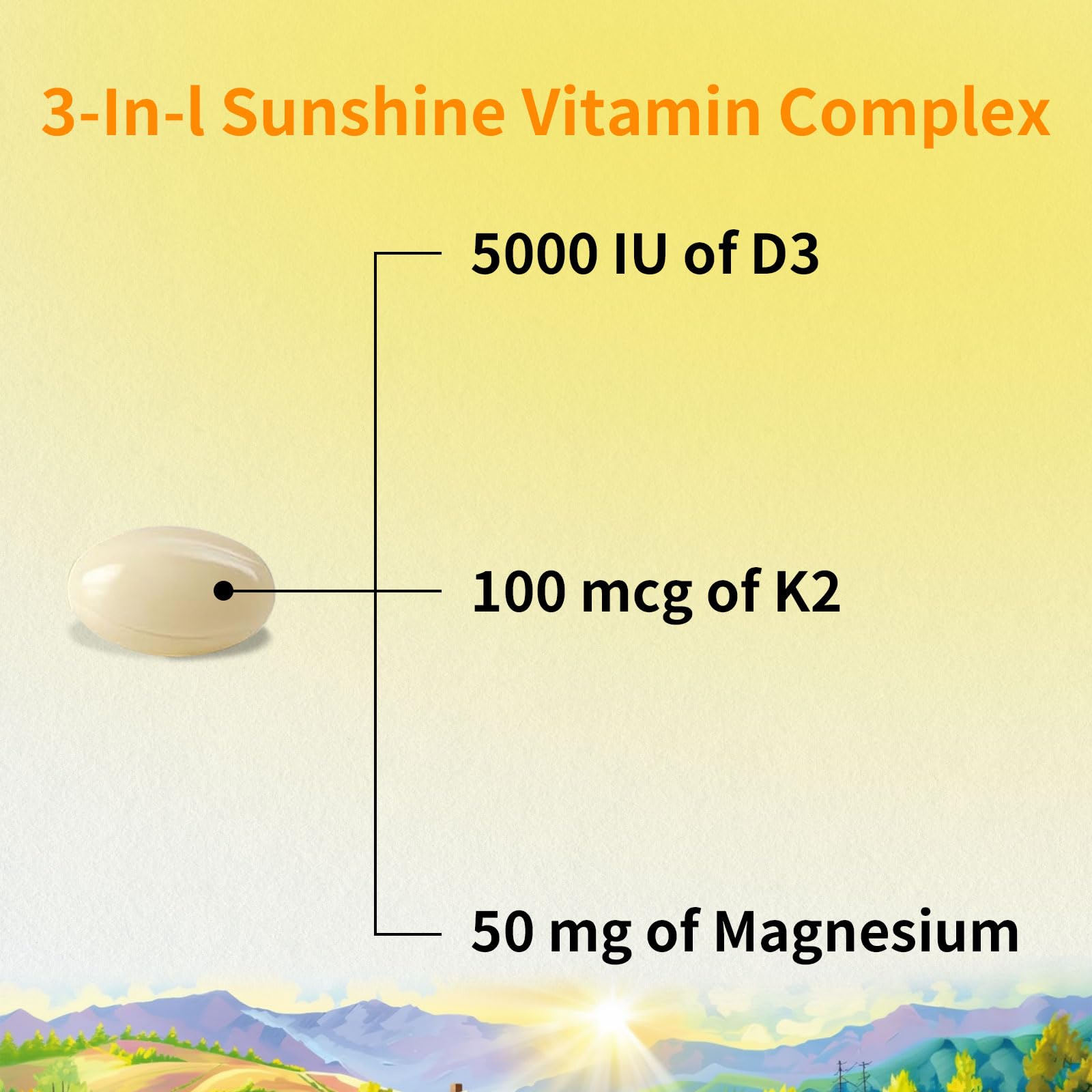 YMINGKJ Vitamin D3 & K2 softgels in a lifestyle setting
