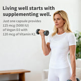 YMINGKJ Vitamin D3 & K2 softgels showing dosage