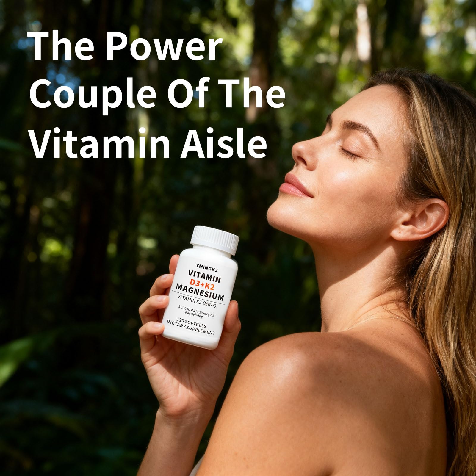 YMINGKJ Vitamin D3 & K2 softgels side view