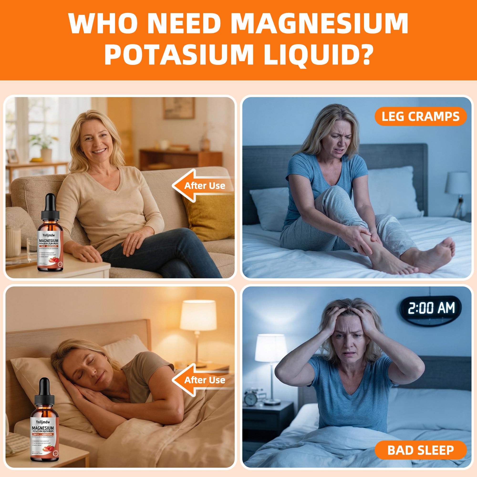Ynlljmdw Magnesium Potassium Liquid Drops 60ml in a glass of water