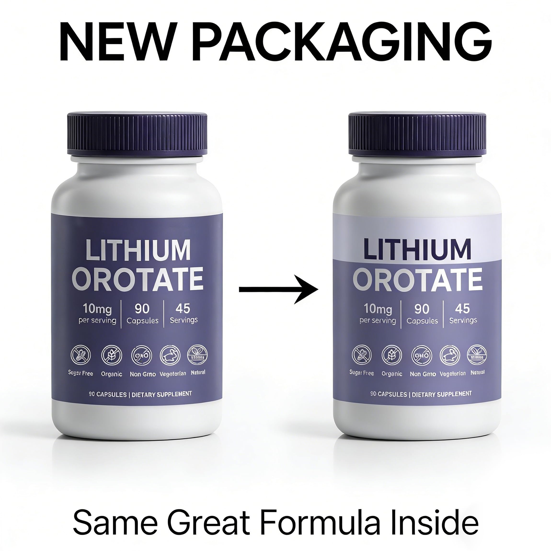 YOCMIPS Lithium Orotate Capsules side view showing capsule size
