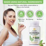 Yokaba Moringa Capsules 250 Count on a wooden table