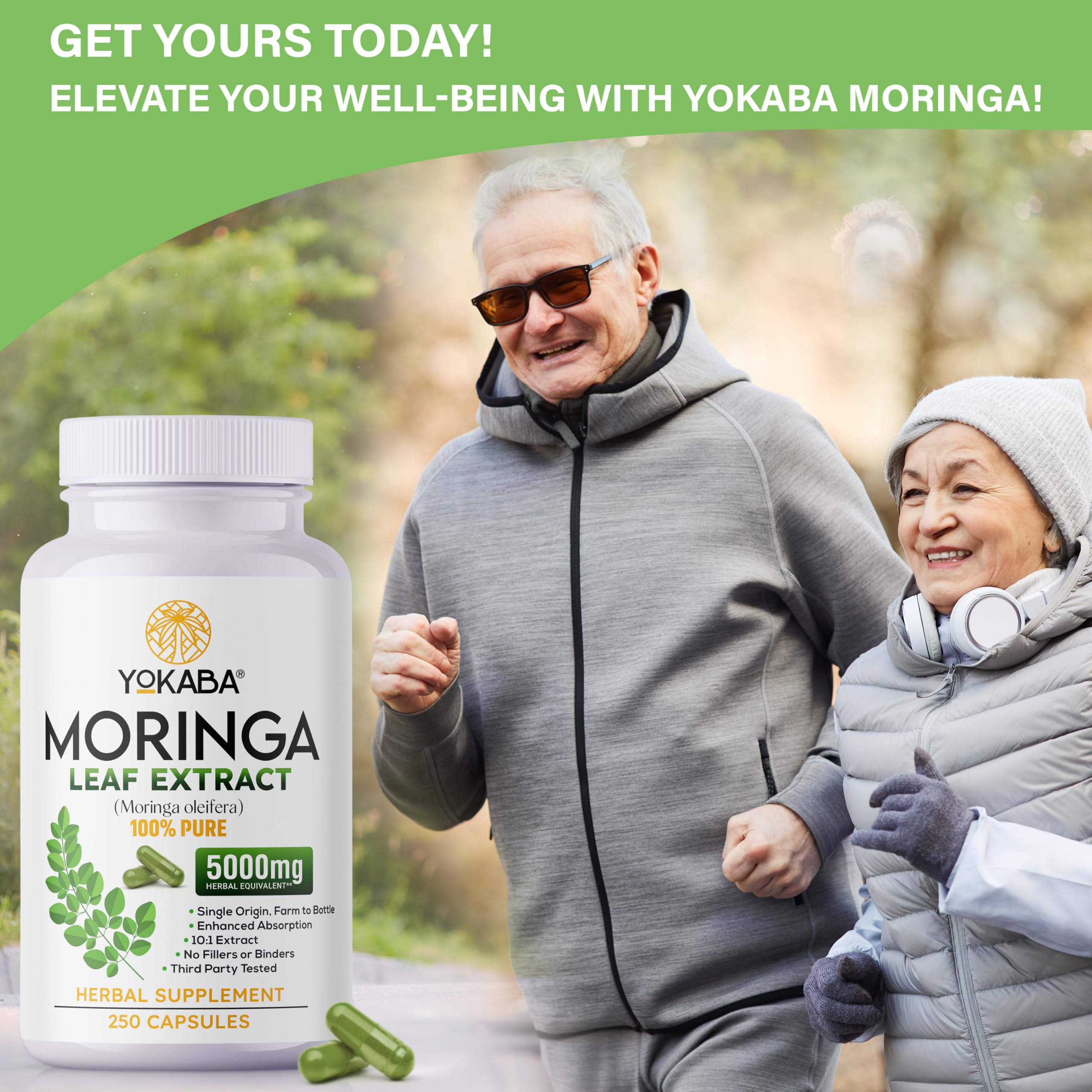 Yokaba Moringa Capsules with measuring spoon