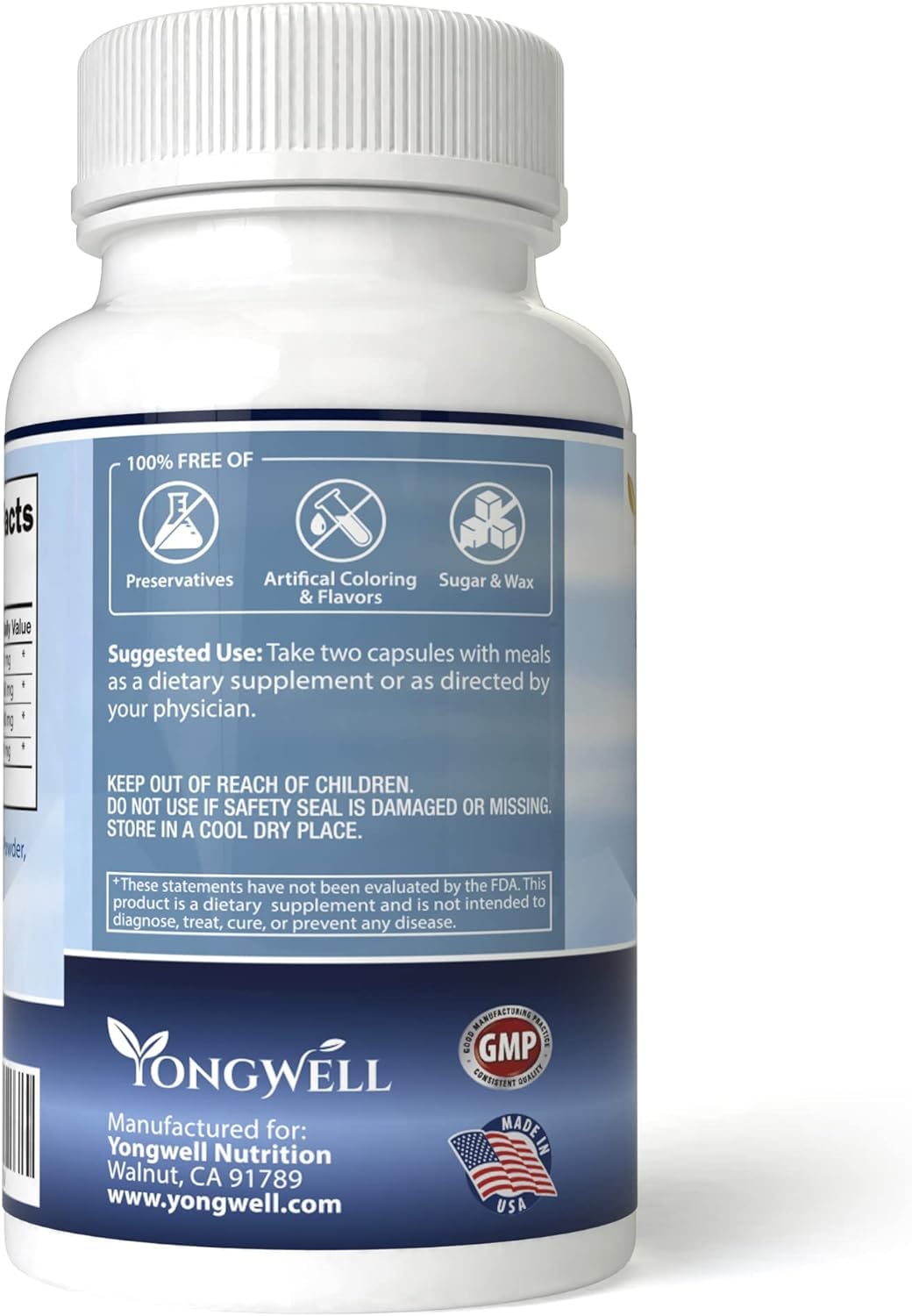YongWell Bilberry Capsules on a wooden table
