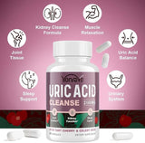 Yonrave Uric Acid Capsules bottle side view with ingredients list