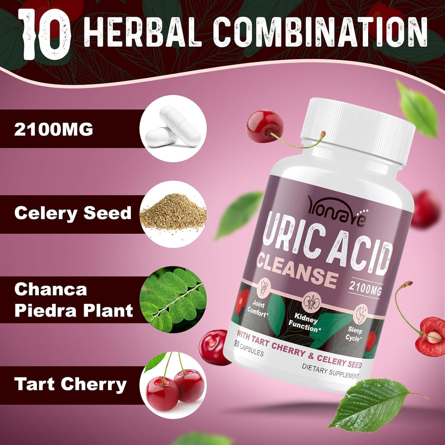 Yonrave Uric Acid Capsules displayed on a wooden surface
