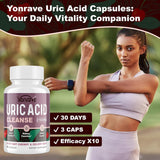 Yonrave Uric Acid Capsules with a measuring spoon for dosage
