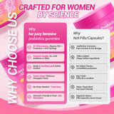 Yooloks Women's Probiotic Gummies back view with ingredient list