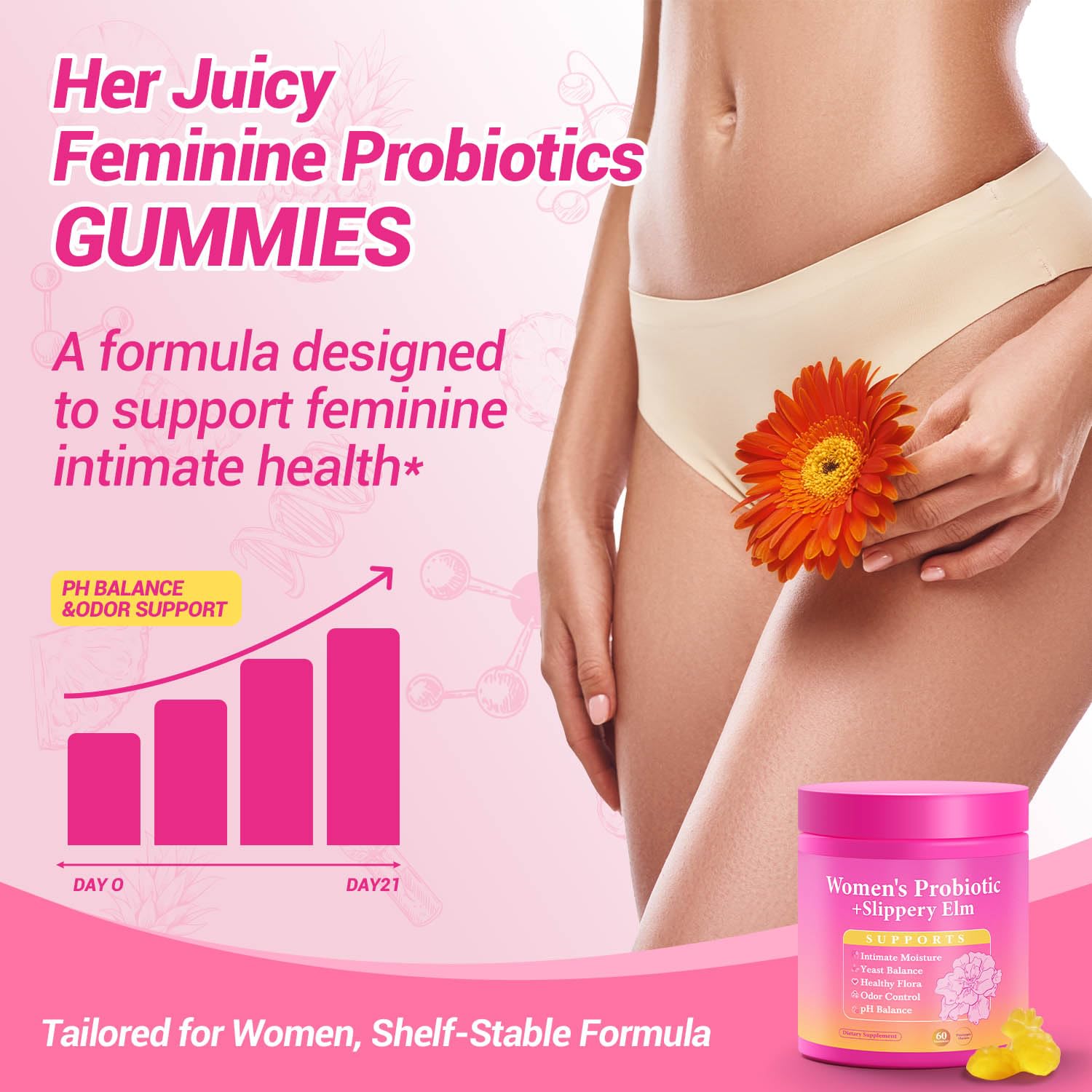 Yooloks Women's Probiotic Gummies in a hand for size reference
