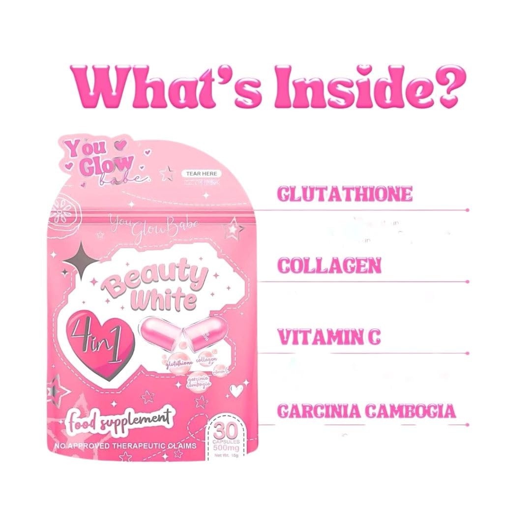 You Glow Babe Beauty White Glutathione Capsules with packaging