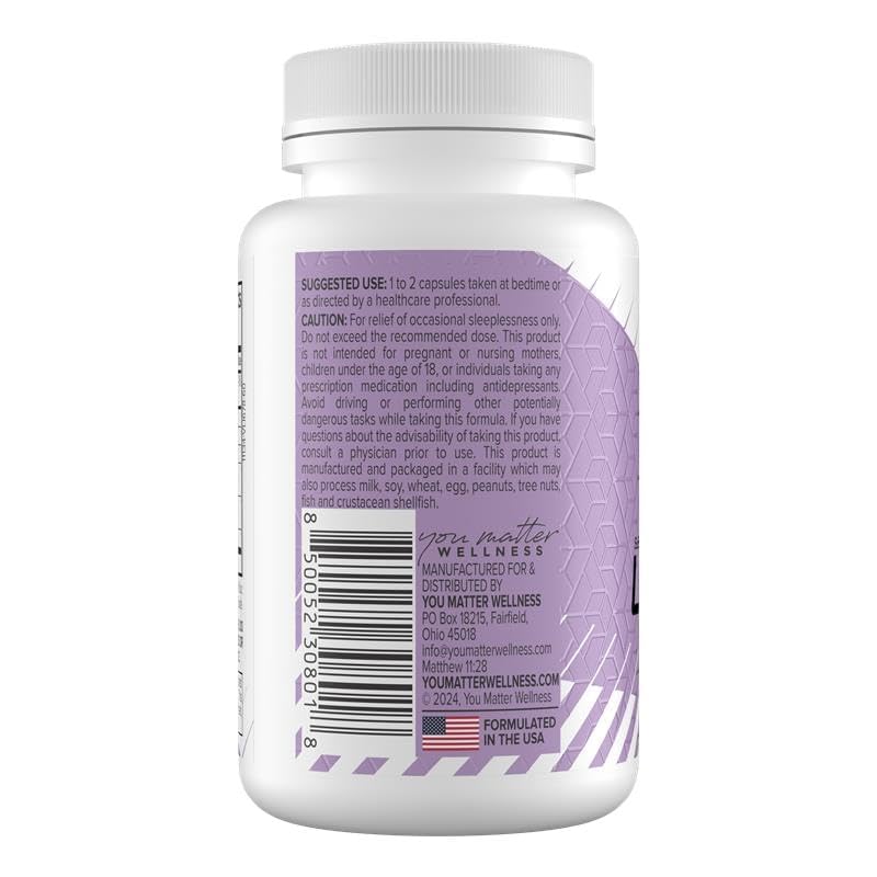 You Matter Wellness Lights Out Natural Sleep Aid 60 Veg Caps packaging on a wooden table