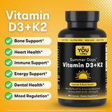 You Vites D3 + K2 Supplement bottle side view