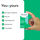You+yours B Complex Powder for Kids being mixed in a drink