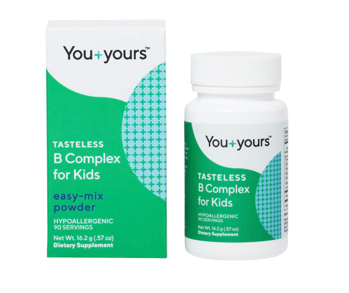 You+yours B Complex Powder for Kids packaging front view