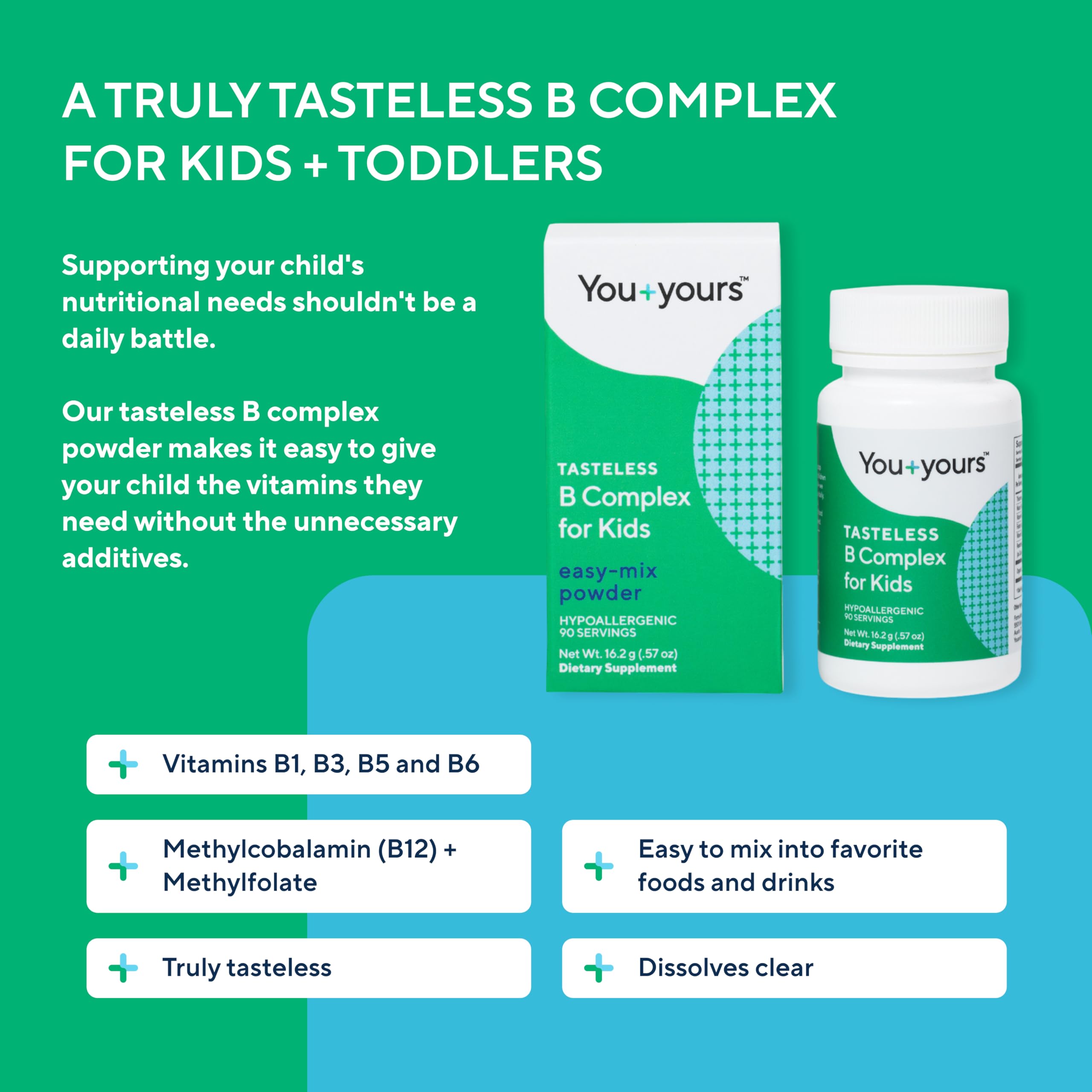 You+yours B Complex Powder for Kids powder texture close-up